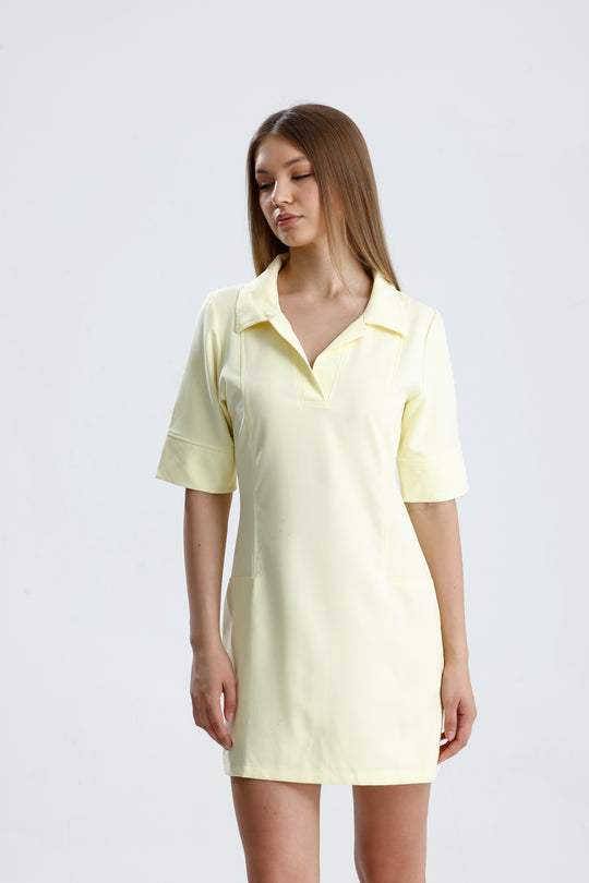 Routines Stretch Polo Dress - Butter Yellow 2026 - ROUTINES