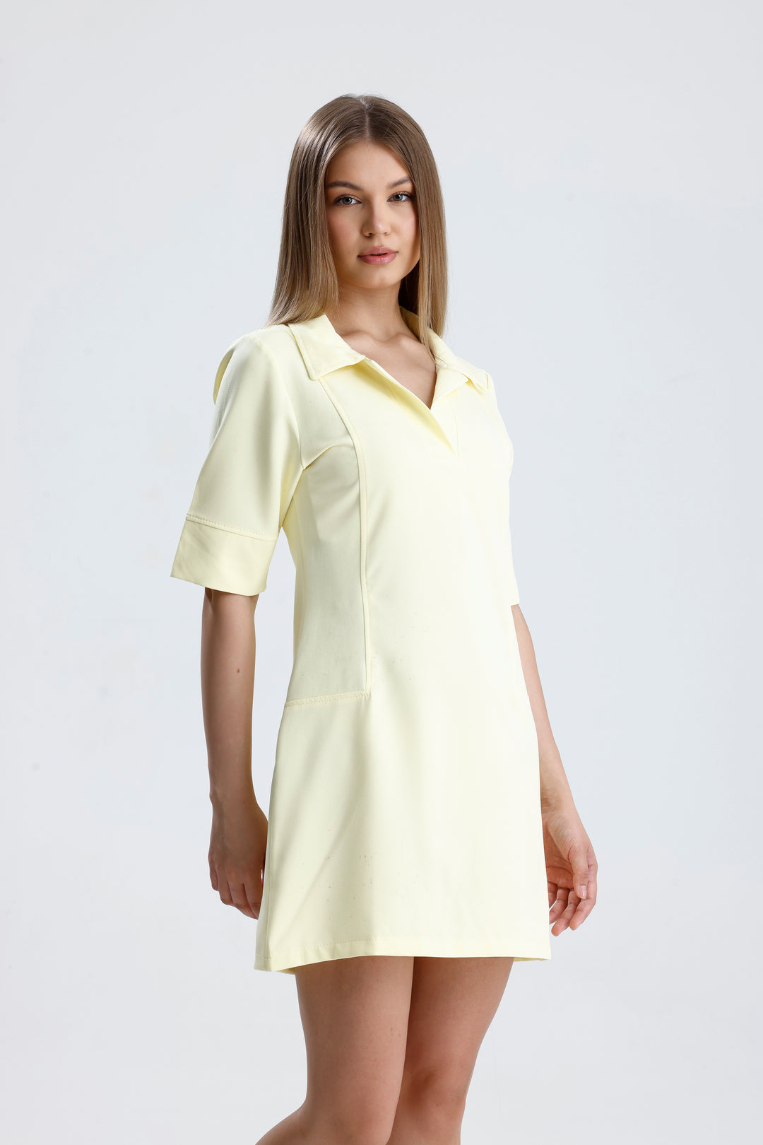 Routines Stretch Polo Dress - Butter Yellow 2026 - ROUTINES