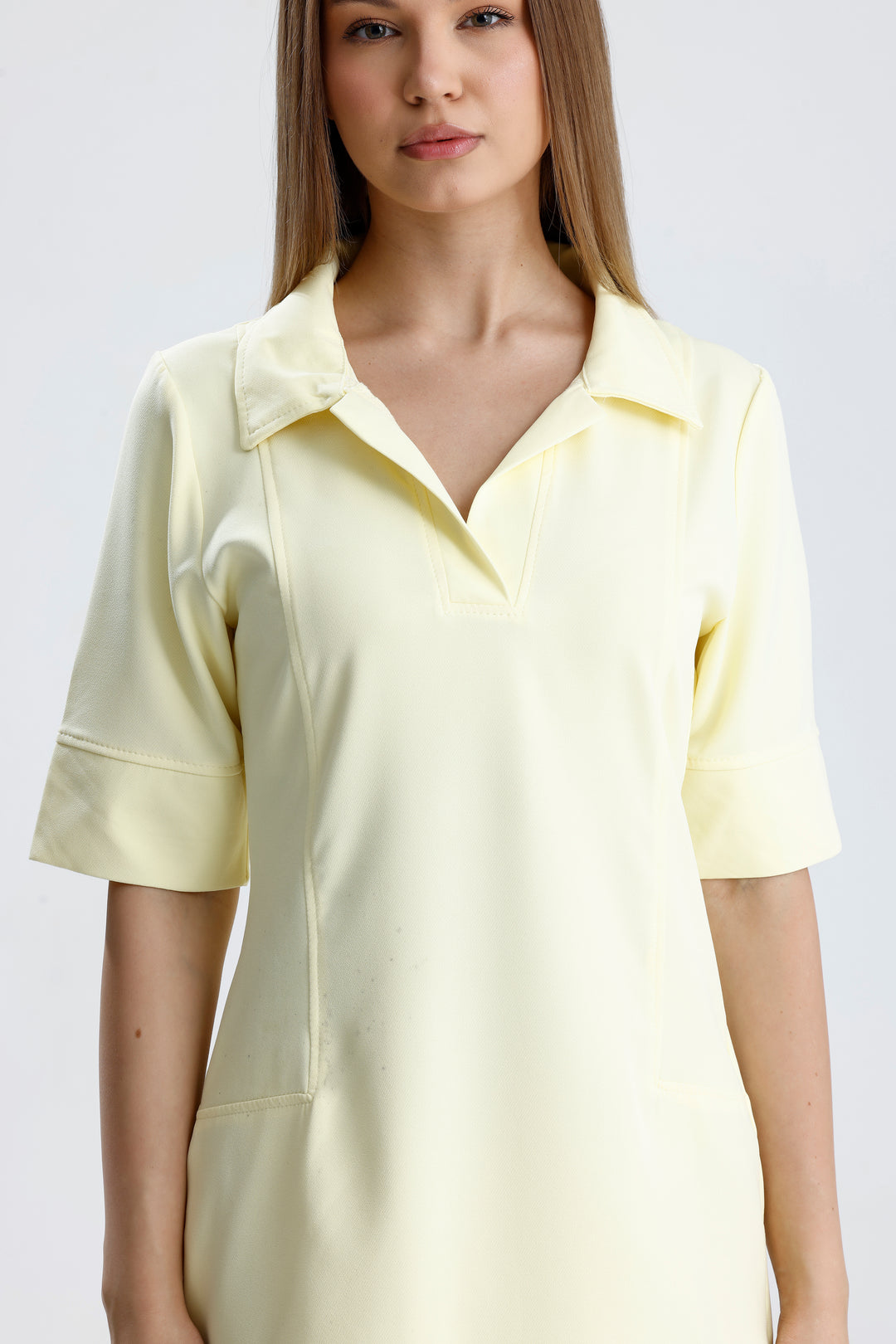 Routines Stretch Polo Dress - Butter Yellow 2026 - ROUTINES