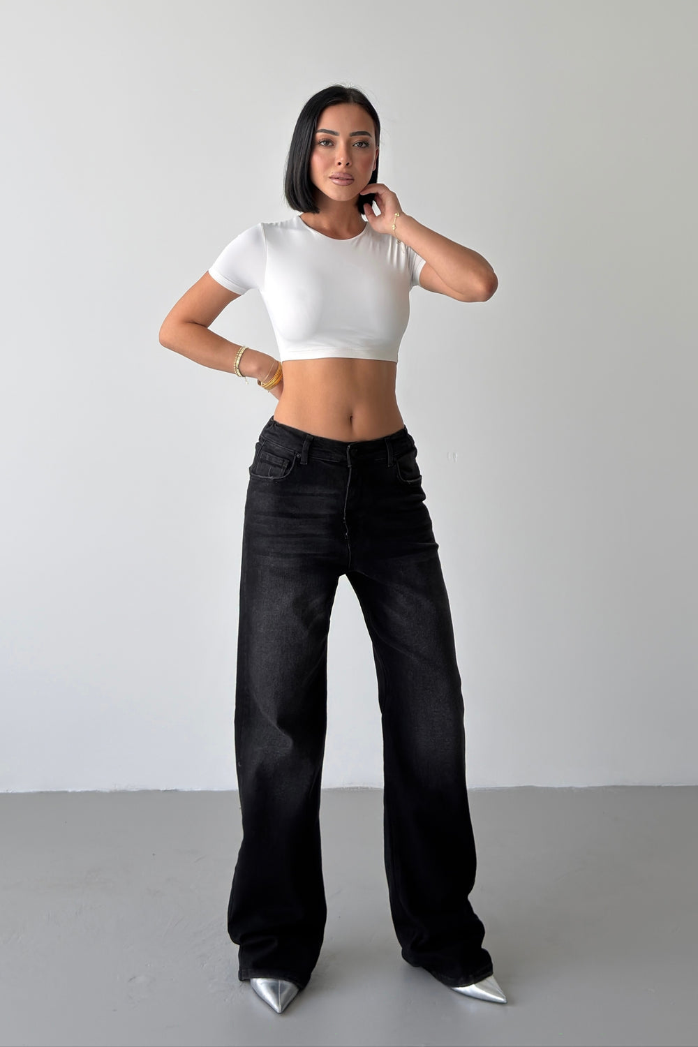 Routines Stretch Straight Jeans - Black 4254 - BIG SIZE - ROUTINES