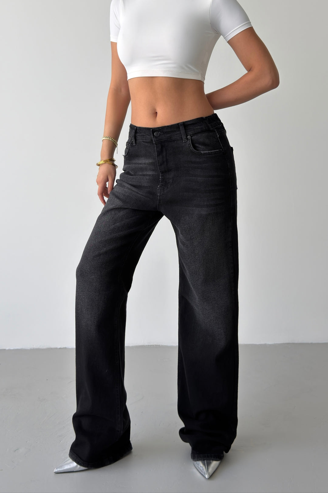 Routines Stretch Straight Jeans - Black 4254 - BIG SIZE - ROUTINES