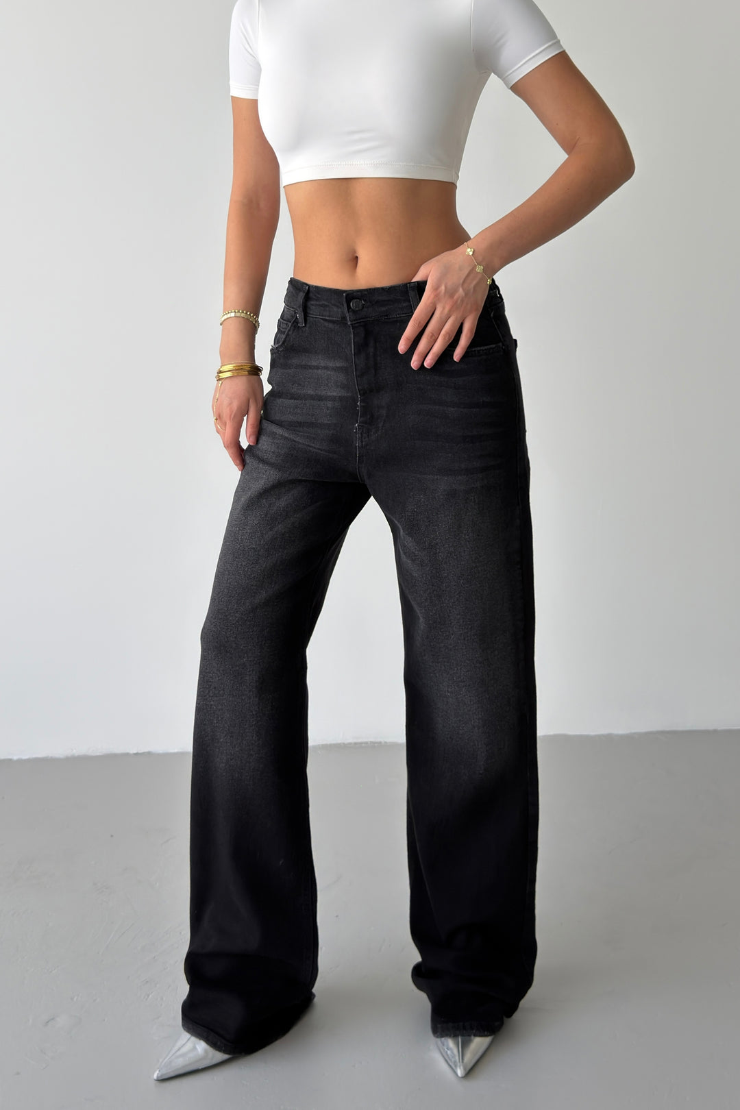 Routines Stretch Straight Jeans - Black 4254 - BIG SIZE - ROUTINES