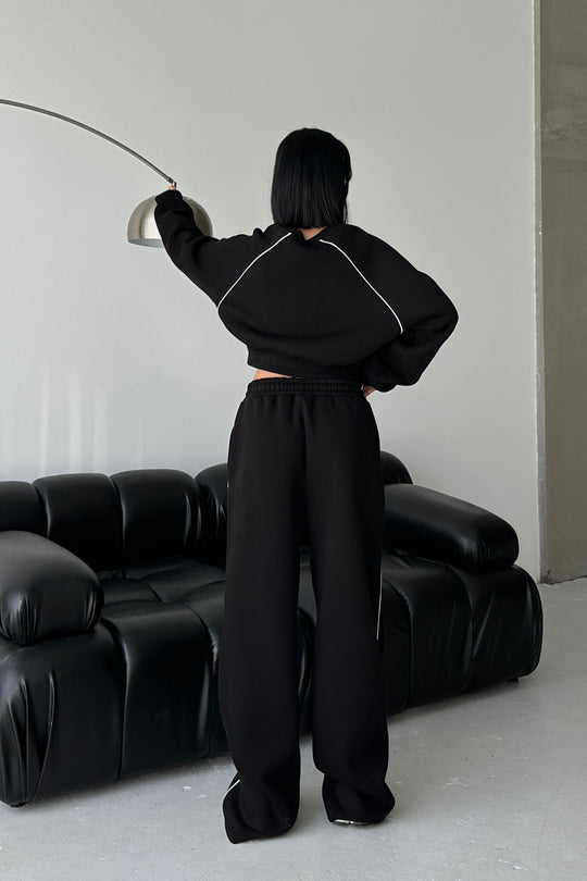 Routines Striped BREATHE Tracksuit - Black 3843 Set Routines Fashion