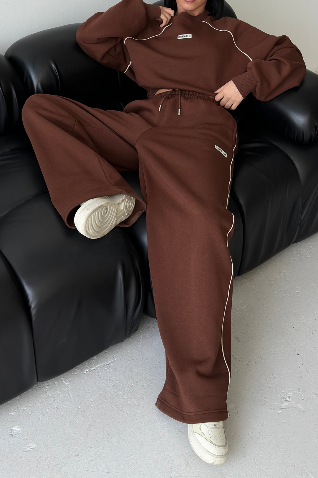 Routines Striped BREATHE Tracksuit - Brown 3844 Set Routines Fashion