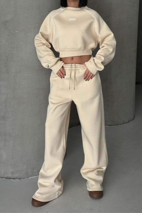Routines Striped BREATHE Tracksuit - Cream 3846 - ROUTINES