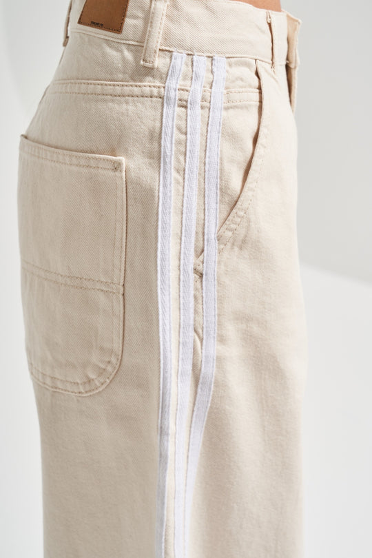 Routines Striped Baggy Skater Jeans - Beige 2952 - ROUTINES