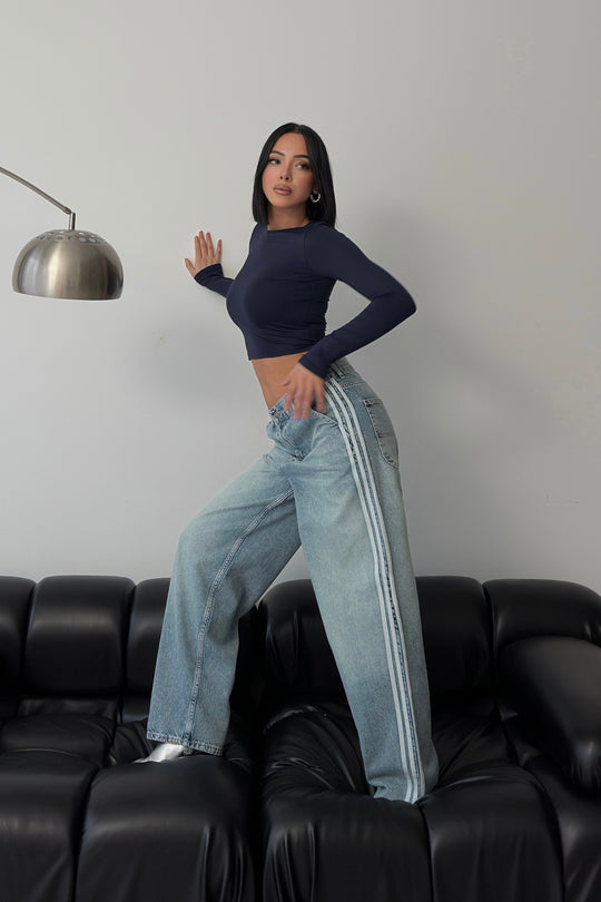 Routines Striped Baggy Skater Jeans 2952 - ROUTINES