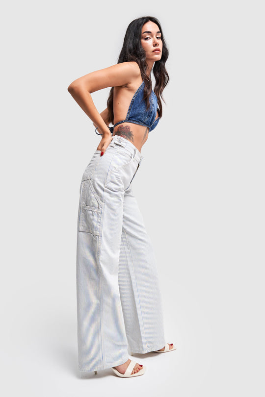 Routines Striped Carpenter Straight Jeans 3335 - ROUTINES