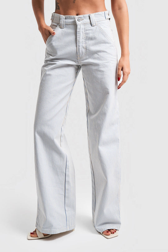 Routines Striped Carpenter Straight Jeans 3335 - ROUTINES