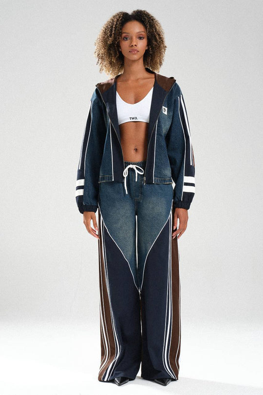 Routines Striped Denim Set - Navy / Brown 1698 - ROUTINES