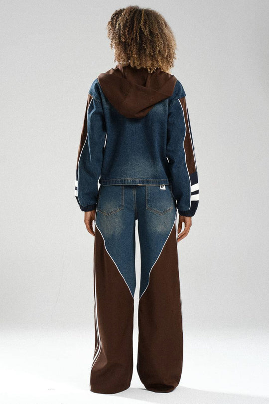Routines Striped Denim Set - Navy / Brown 1698 - ROUTINES
