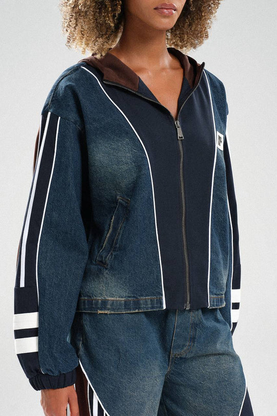 Routines Striped Denim Set - Navy / Brown 1698 - ROUTINES
