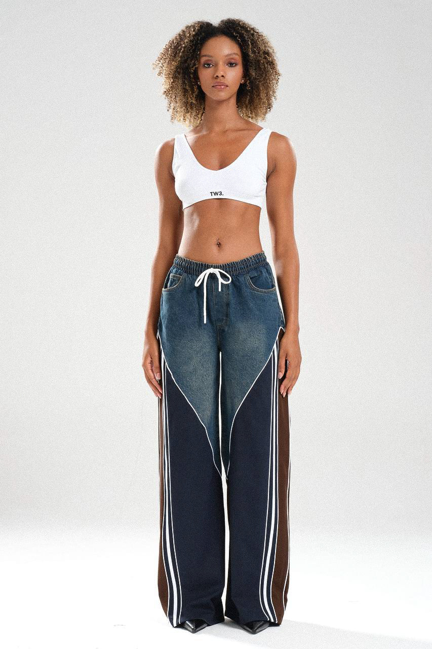 Routines Striped Denim Set - Navy / Brown 1698 - ROUTINES
