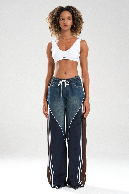 Routines Striped Denim Set - Navy / Brown 1698 - ROUTINES