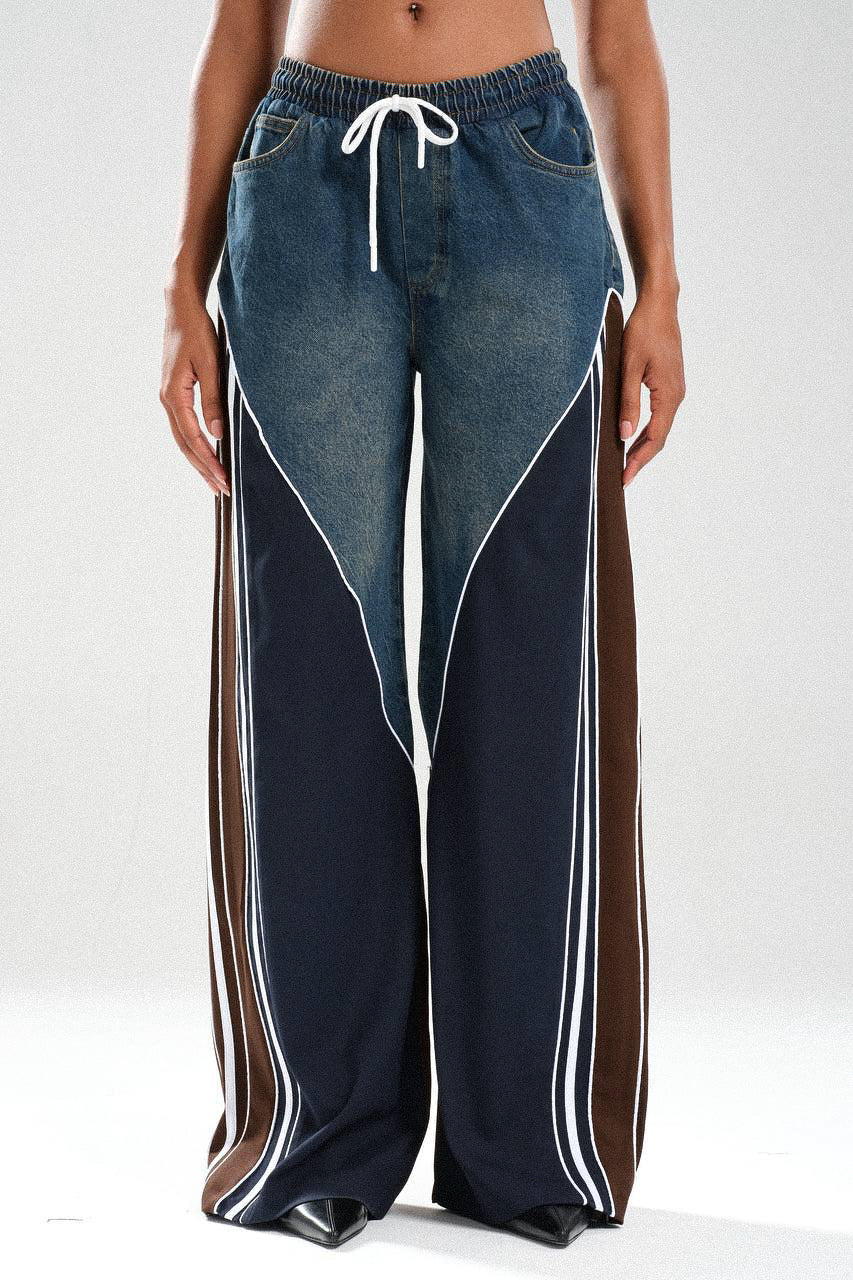 Routines Striped Denim Set - Navy / Brown 1698 - ROUTINES