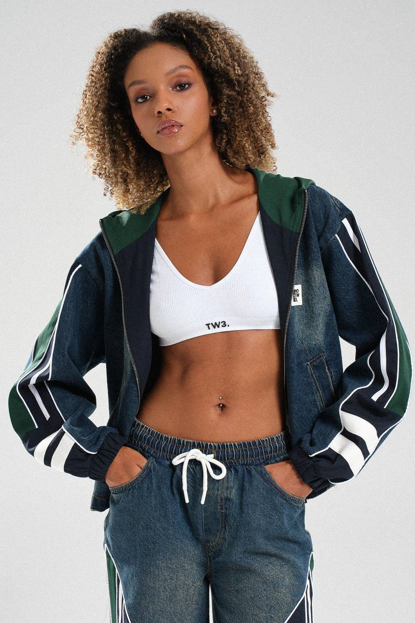 Routines Striped Denim Set - Navy / Green 1698 - ROUTINES