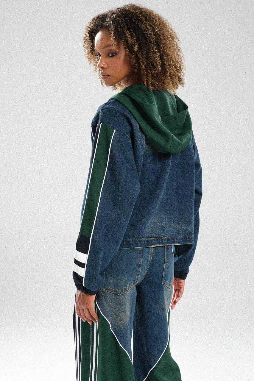 Routines Striped Denim Set - Navy / Green 1698 - ROUTINES