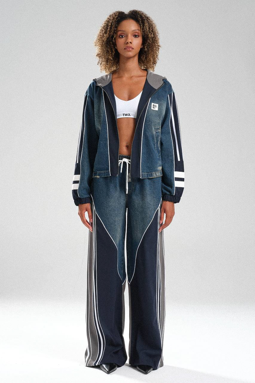 Routines Striped Denim Set - Navy / Grey 1698 - ROUTINES