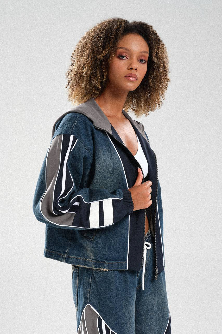 Routines Striped Denim Set - Navy / Grey 1698 - ROUTINES