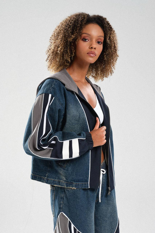 Routines Striped Denim Set - Navy / Grey 1698 - ROUTINES
