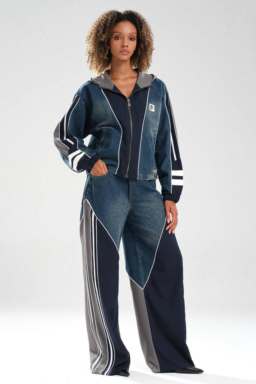 Routines Striped Denim Set - Navy / Grey 1698 - ROUTINES