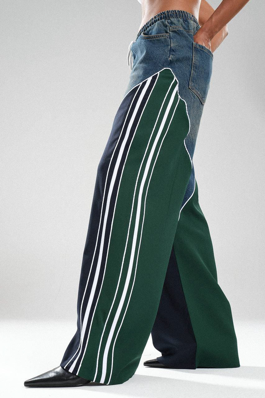 Routines Striped Denim Set - Navy / Green 1698 - ROUTINES