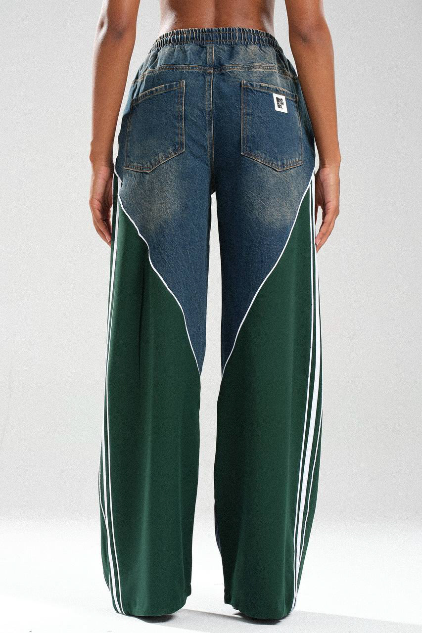Routines Striped Denim Set - Navy / Green 1698 - ROUTINES
