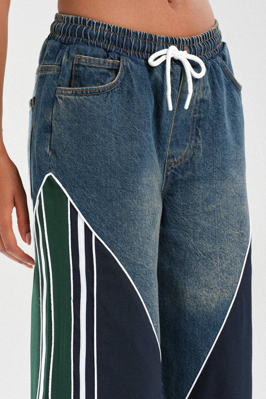 Routines Striped Denim Set - Navy / Green 1698 - ROUTINES