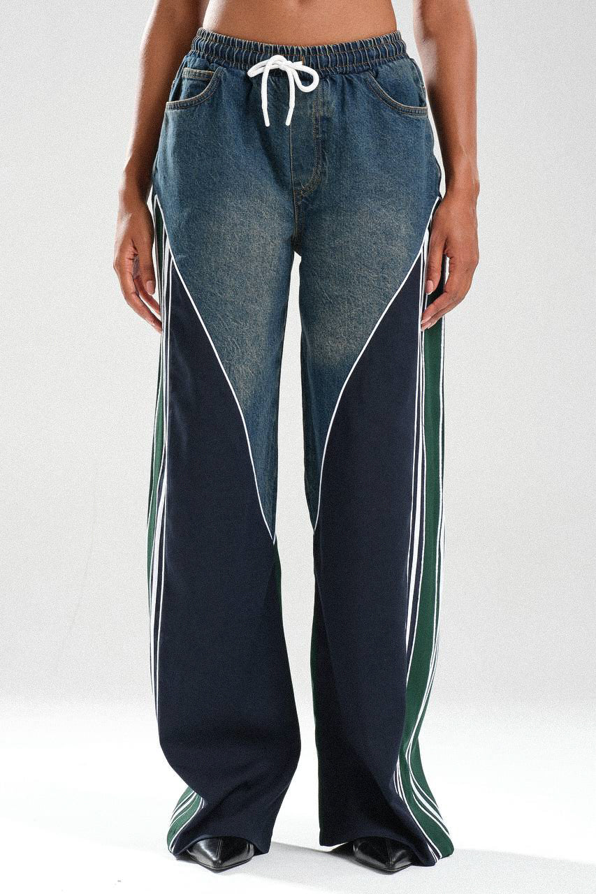 Routines Striped Denim Set - Navy / Green 1698 - ROUTINES