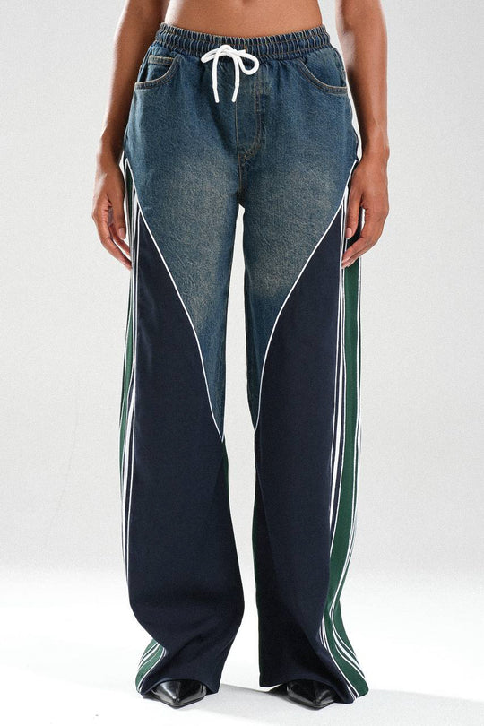 Routines Striped Denim Set - Navy / Green 1698 - ROUTINES