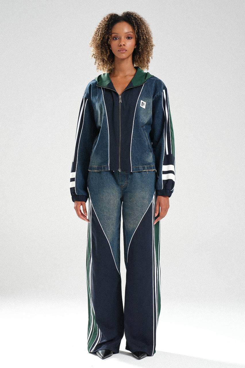 Routines Striped Denim Set - Navy / Green 1698 - ROUTINES