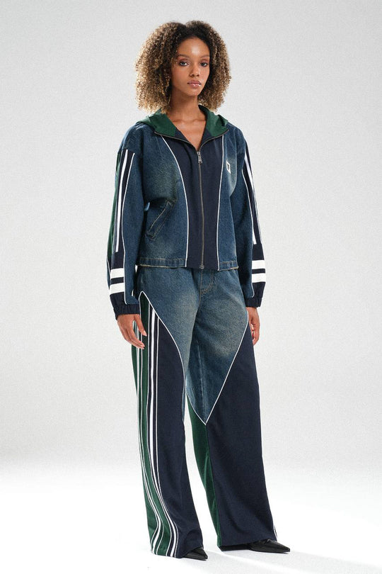 Routines Striped Denim Set - Navy / Green 1698 - ROUTINES