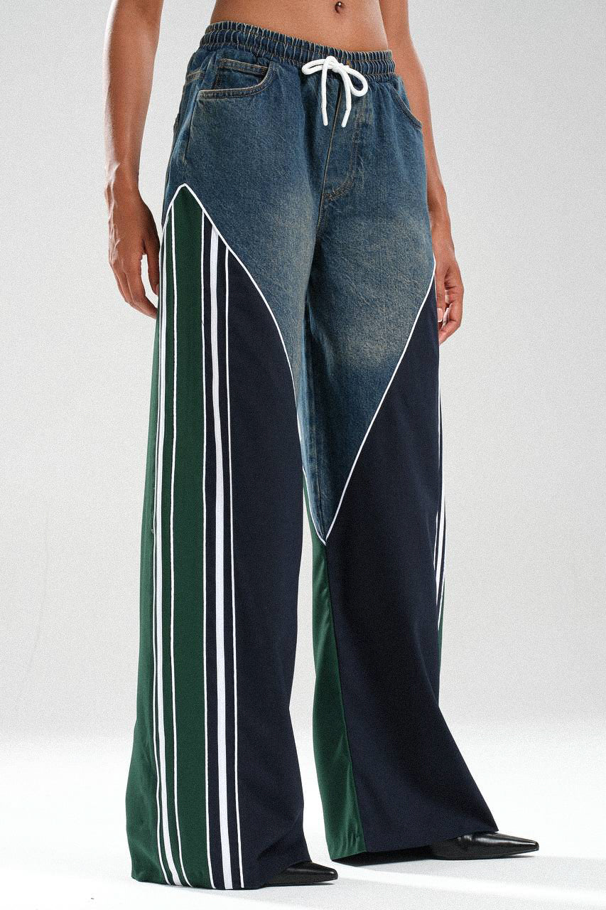 Routines Striped Denim Set - Navy / Green 1698 - ROUTINES