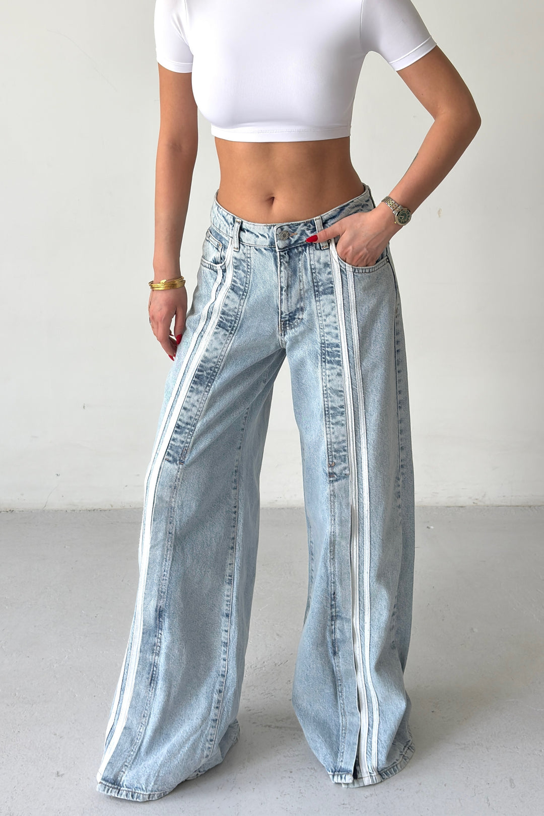 Routines Striped Detail Jeans 3699