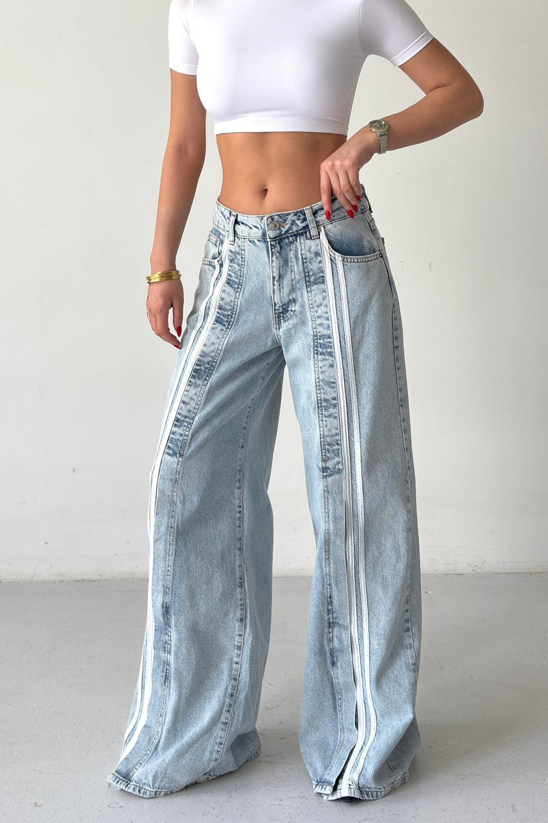 Routines Striped Detail Jeans 3699