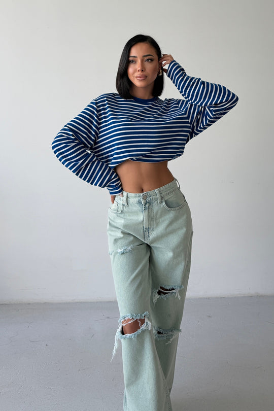 Routines Striped Longsleeve - Blue 0197