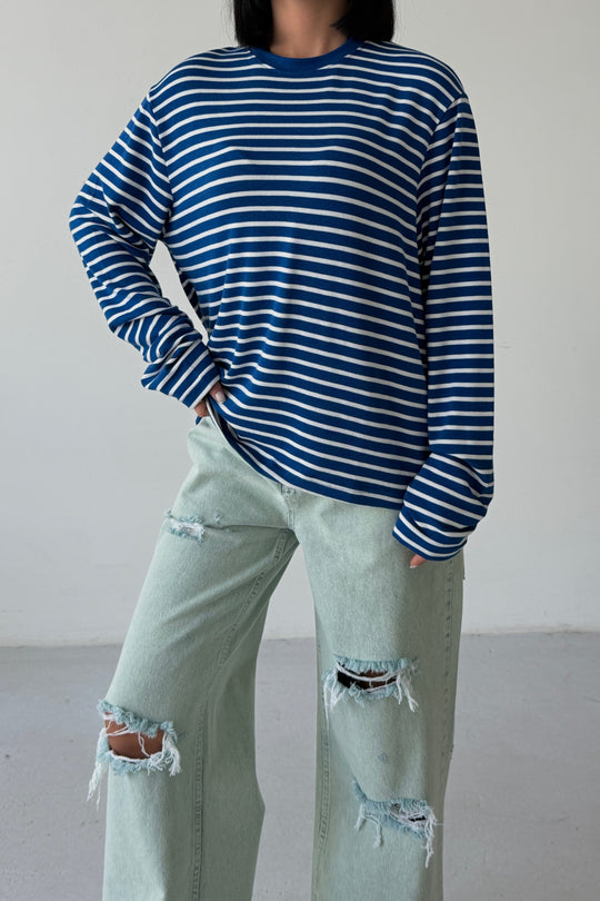 Routines Striped Longsleeve - Blue 0197