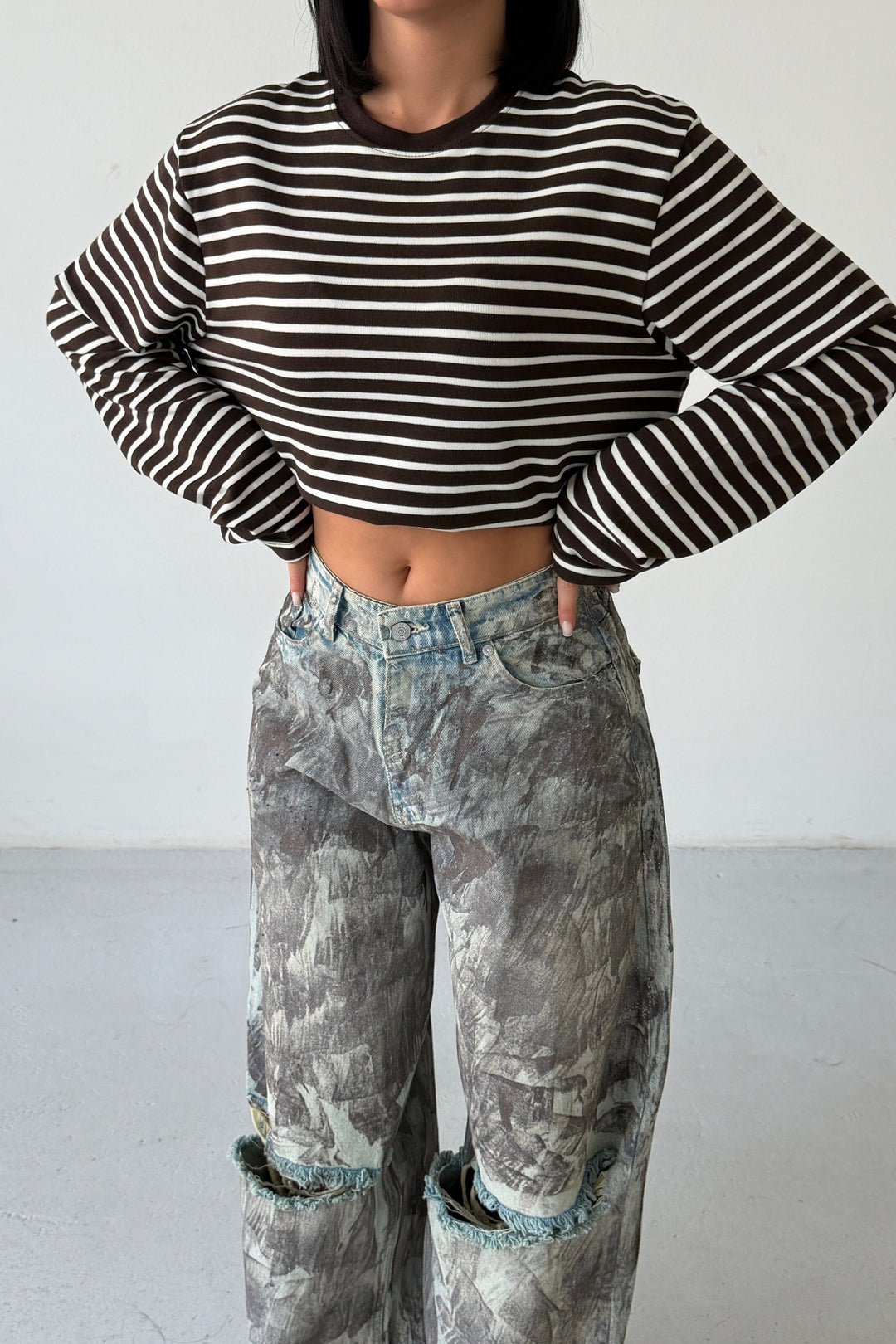 Routines Striped Longsleeve - Brown 0197