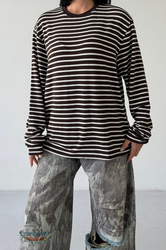 Routines Striped Longsleeve - Brown 0197