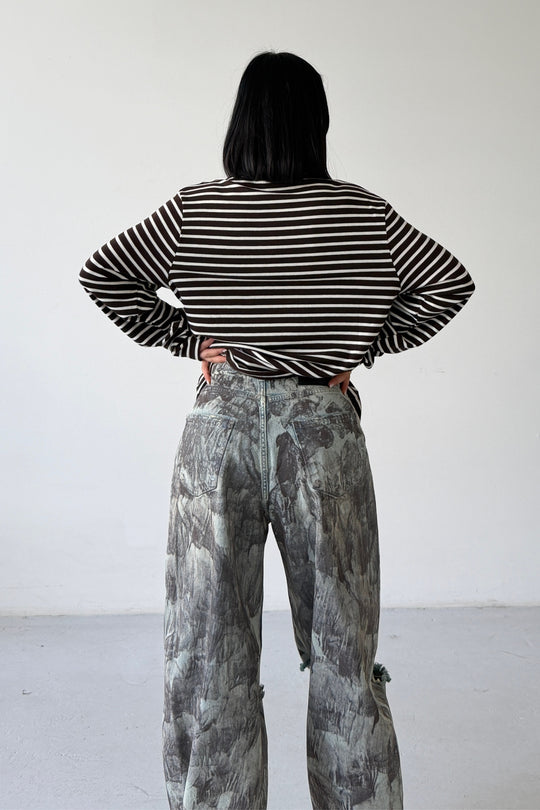 Routines Striped Longsleeve - Brown 0197