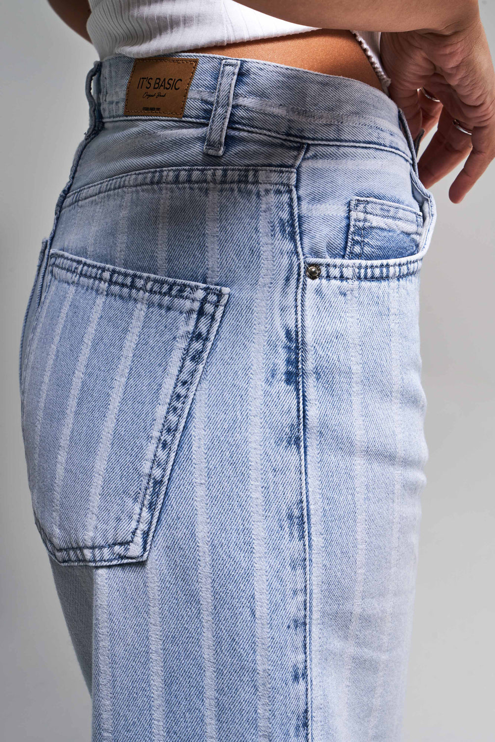 Routines Striped Straight Leg Jeans 3882 Jeans Routines Fashion