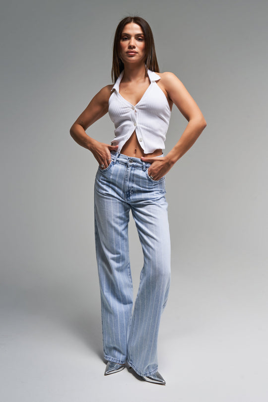 Routines Striped Straight Leg Jeans 3882 - ROUTINES