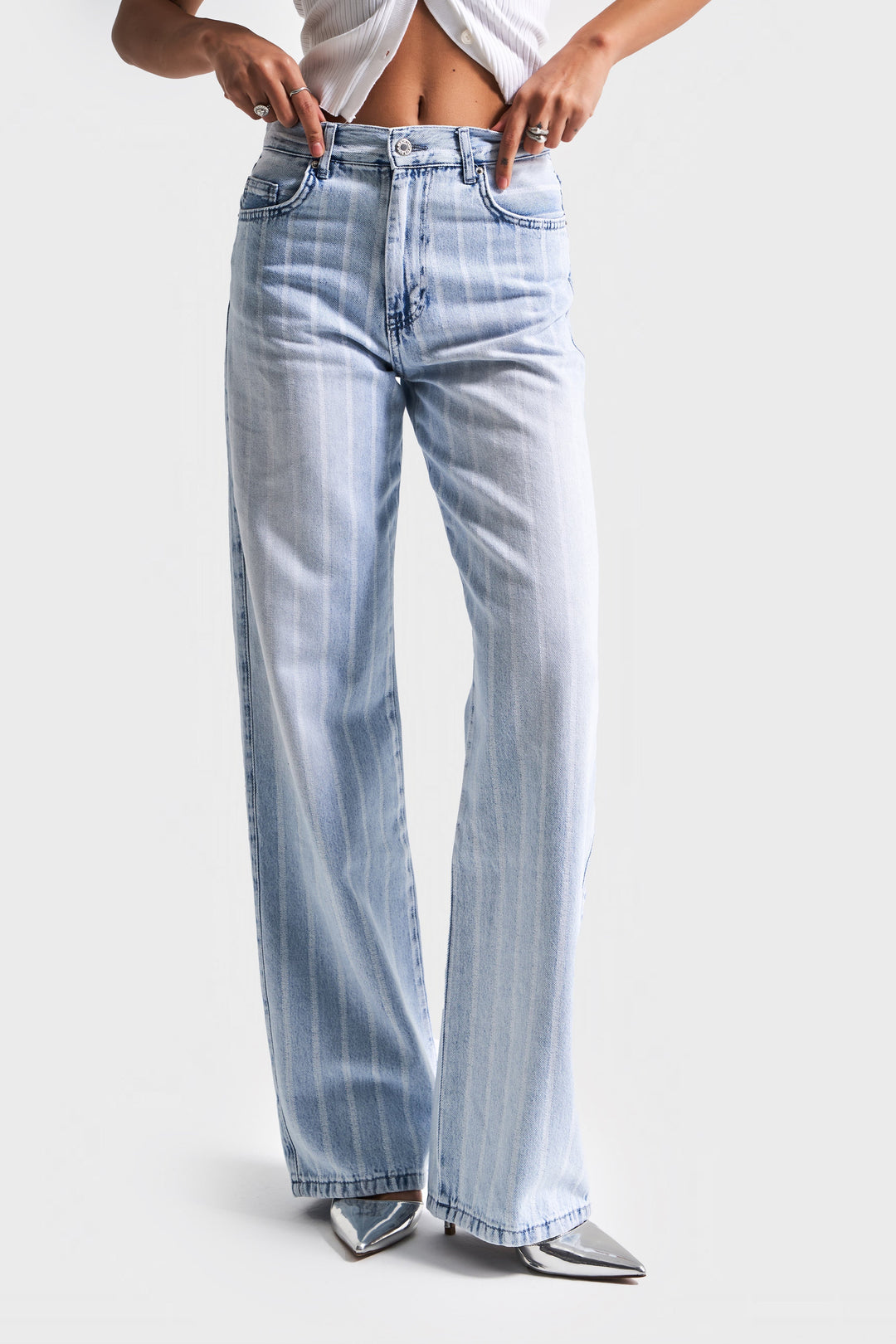 Routines Striped Straight Leg Jeans 3882 - ROUTINES
