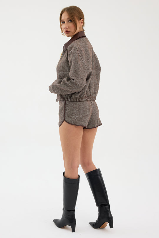 Routines Striped Two Piece Bomber Set - Brown 1018 - ROUTINES