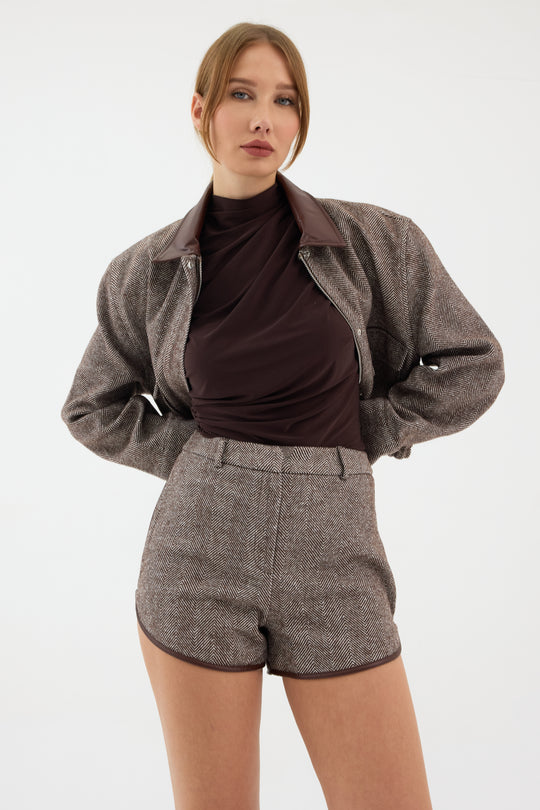 Routines Striped Two Piece Bomber Set - Brown 1018 - ROUTINES