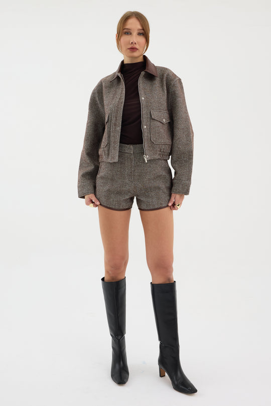Routines Striped Two Piece Bomber Set - Brown 1018 - ROUTINES