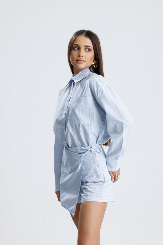 Routines Striped Two Piece Skort Set - Blue 52218032 - ROUTINES