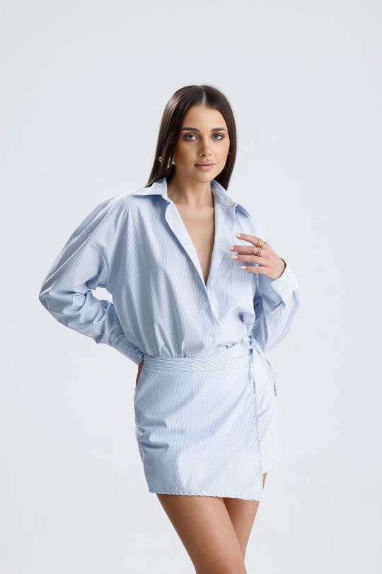 Routines Striped Two Piece Skort Set - Blue 52218032 - ROUTINES