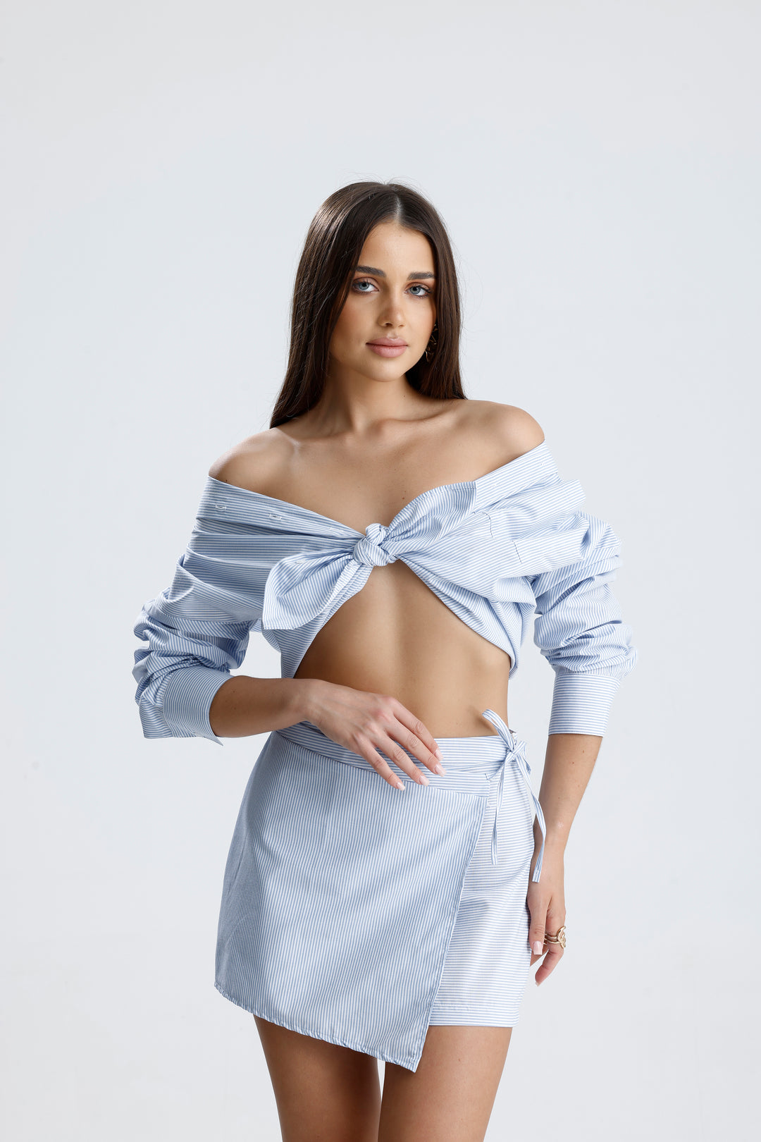 Routines Striped Two Piece Skort Set - Blue 52218032 - ROUTINES