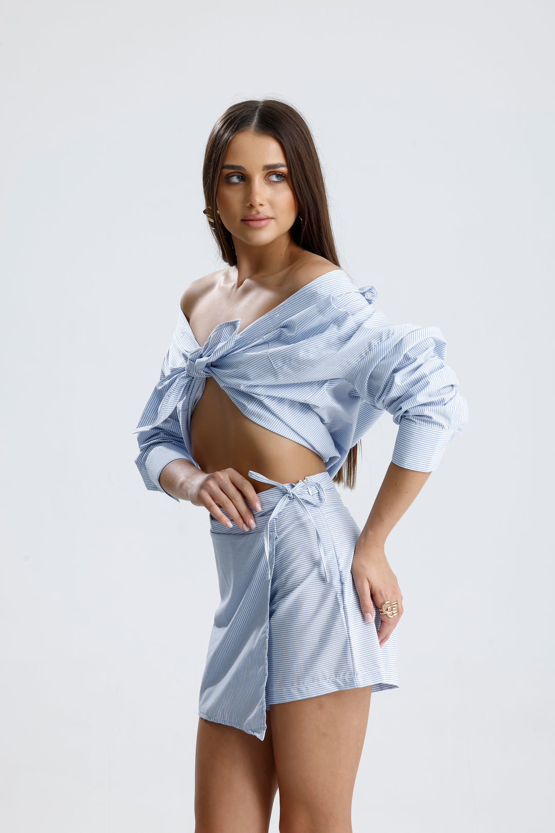 Routines Striped Two Piece Skort Set - Blue 52218032 - ROUTINES